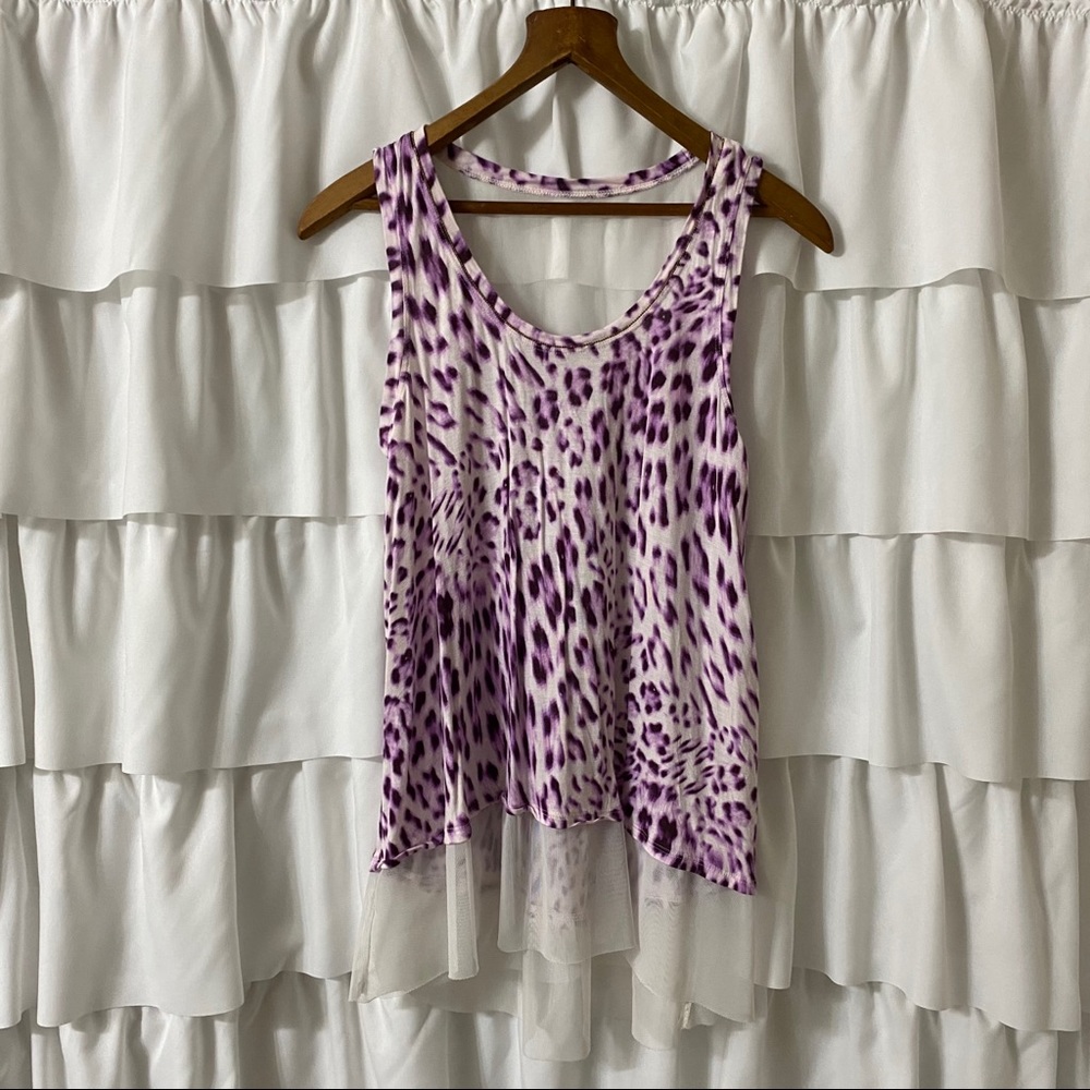 ✨HP✨ Purple Cheetah Jennifer Lopez Sleeveless Top